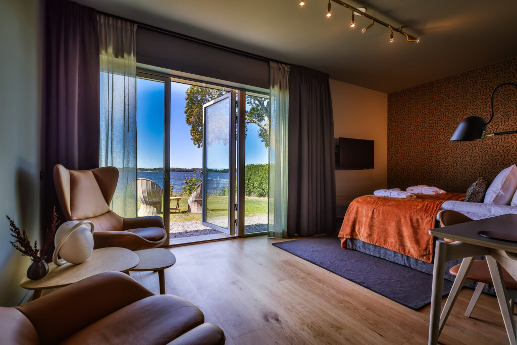 Hotellrum i Strandpaviljongen på Krägga Herrgård